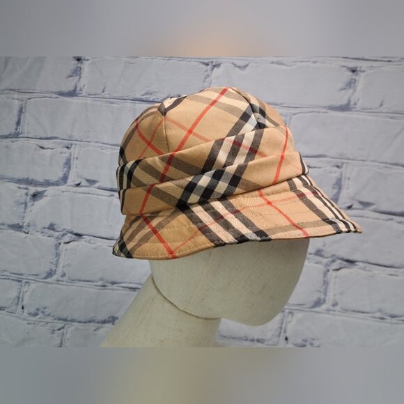 Vintage Burberry Women\'s Hat Nova Check Bucket Hat 60s 50s Size Medium 7\